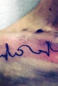 Patru di tatuatu di electrocardiograma di clavicula negra