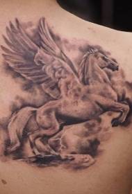 Mooie Pegasus-tatoeage op de rug