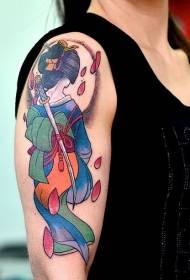 Big arm color cartoon geisha le sabole paterone