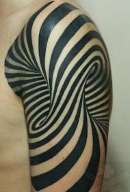 Duszący czarno-biały wzór tatuażu hipnotycznego