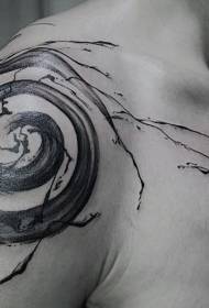 Patrún dúch dubh swirl ghualainn patrún tattoo