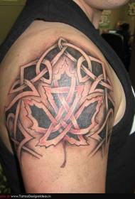 Babban hannu celtic ƙulli ado tare da maple ganye tattoo juna