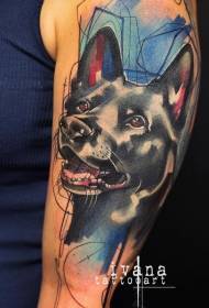ສີແຂນໃຫຍ່ຮູບແບບ tattoo wolf incredible