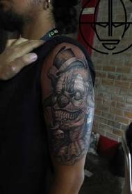 Dakong bukton nga daotan nga monster clown tattoo pattern