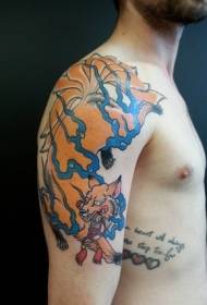 Uzorak tetovaže zmaj velikog crtanog oružja