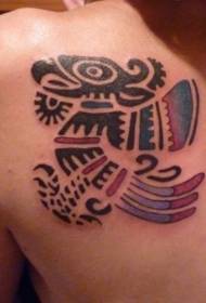Pattern di tatuaggio di uccellu tribale d'uccello di culore di ritornu