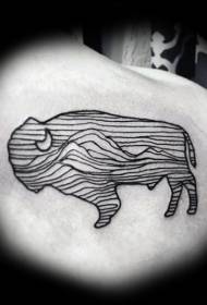 Pola tato siluet sapi garis ireng ireng