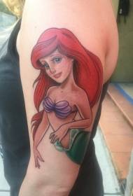 Modello del tatuaggio della sirena del vicolo del fumetto sveglio del braccio grande