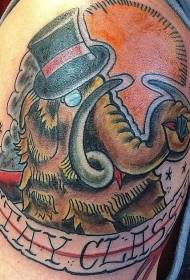 Mamute incomum de braço grande e padrão de tatuagem de chapéu