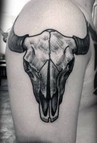 Modèle de tatouage de chèvre lécher noir style filé