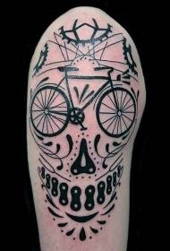 Big biçikletë me vijë të zezë me një model tatuazhi pjesë