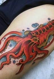 Modello del tatuaggio del calamaro di colore del fumetto del braccio