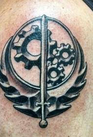 Велика рука чорна зірка війни тему символ татуювання шаблон