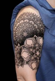 Black van Gogh tattoo pattern in the Hindu style