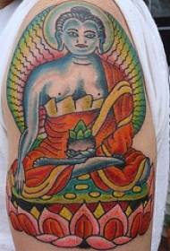 Big arm Hindu Buddha statuja Vishnu tattoo model