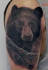 Büyük kolundaki siyah ayı avatar dal dövme deseni