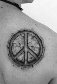 Axelsten svart och vitt tatuering mönster med Stilla havet
