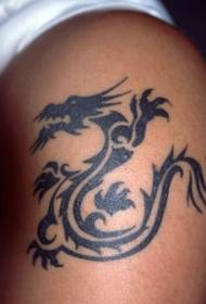 Nigrum Draco Seres Totem humerum Exemplum tattoo