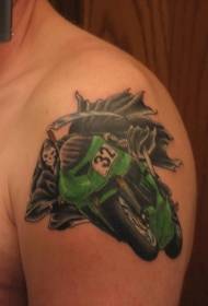 大臂死亡騎士摩托車紋身圖案