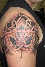 Javorov lišće i keltski uzorak za tetovažu na čelu