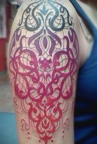 Grootarm veelkleurige totem ornament tattoo patroon