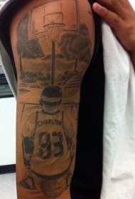 Pola tato kepribadian pemain lengan hitam basket