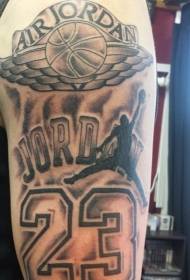 Aarm schwaarzt Stil Jordan Memorial Tattoo Muster