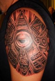 Ochi mari de braț și model de tatuaj din piatră solară aztecă