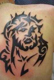 Zwarte minimalistische Jezus tattoo-patroon