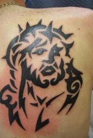 Torna modello tatuaggio minimalista nero di Gesù