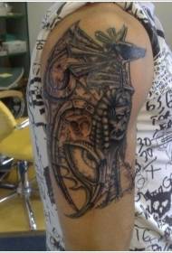 Patró de tatuatge de braç ídol anubis negre