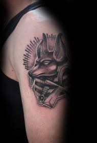 Grouss Arm schwaarz gro Style egyptesche Gott Tattoo Muster