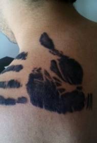 Modello di tatuaggio handprint nero sulla spalla