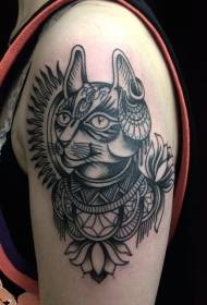 Црвена сива црно сива египатска мачка тетоважа узорак