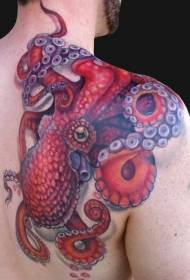 Mooi realistisch octopus-tattoo-patroon op de schouder