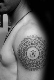 Grande bracciu linea nera hindu van Gogh pattern di tatuaggi di fiori di tatuaggi