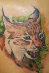 Kolor tatuażu ładny mały tatuaż dzikiego kota