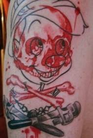 Esquema de braç gran pintat patró de tatuatge de noi de dibuixos animats
