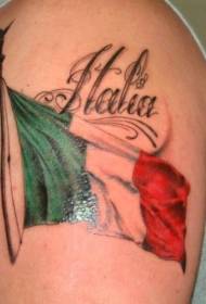 Renkli İtalyan bayrağı mektubu dövme deseni