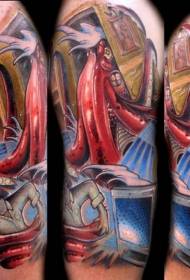 Crtani film velike hobotnice s uzorkom tv tetovaža