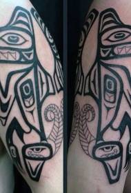 Большая линия личность черная линия племенной рисунок татуировки животных