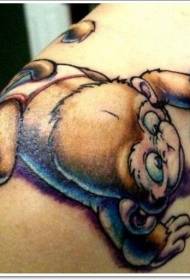 Engraçado colorido pequeno macaco bebê tatuagem padrão no ombro