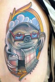 Casual cartoon boom schedel tattoo patroon