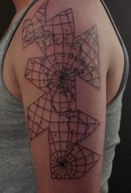Modello tatuaggio tatuaggio nero stile geometrico grande braccio