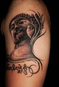 Buddha an Orchidee Charakter Tattoo Muster