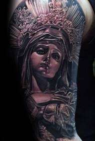 Črno siva barva slog realističen vzorec tatoo kip