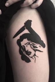 Modèle de tatouage cuisse simple femme noire avatar