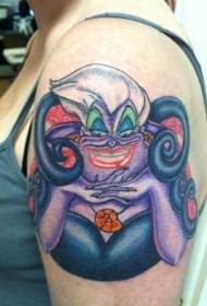 Ang sumbanan sa cartoon cartoon octopus bruha nga tattoo
