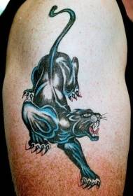 Jó kinézetű fekete párduc tetoválás