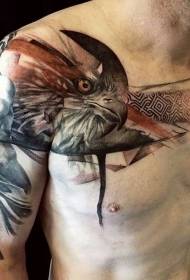 Patrón de tatuaje de águila dominante realista de media armadura